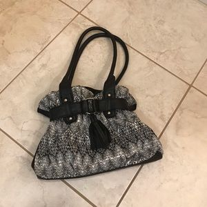 Black & Silver Cinched Top Purse